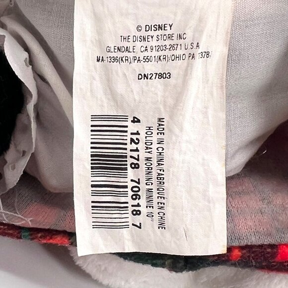 Disney Store Exclusive Holiday Morning Minnie Mouse Plush 16" Bunny Slippers Bow - Picture 4 of 12